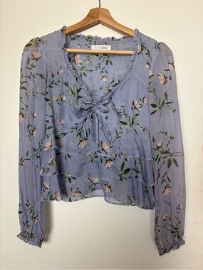Intermix periwinkle floral print blouse